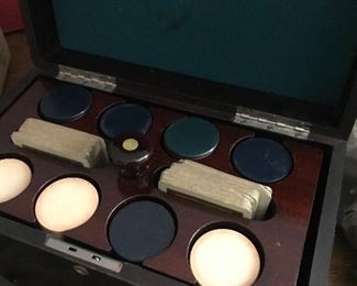 Vintage clay poker chip set