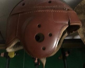 Vintage leather football helmet