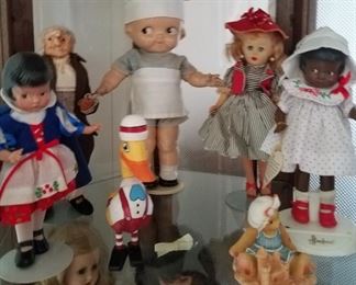 Campbell's Soup doll, vintage Miss Revlon doll, Snow White doll, vintage Patsy doll, shrunken apple head doll, Snow White