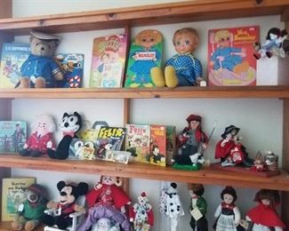 Felix the Cat collectibles , vintage Smokey the Bear collectibles, Little Red Riding Hood Topsy Turvy