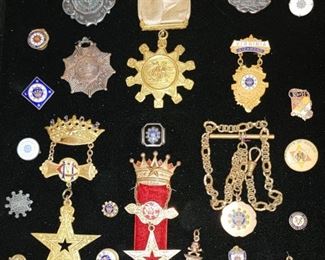 Large Collection of Antique Knights of Pythius Pins and Badges dating from the 1860's to early 1900's