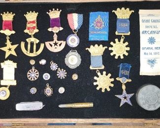 Large Collection of Antique Knights of Pythius Pins and Badges dating from the 1860's to early 1900's