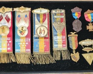 Large Collection of Antique Knights of Pythius Pins and Badges dating from the 1860's to early 1900's