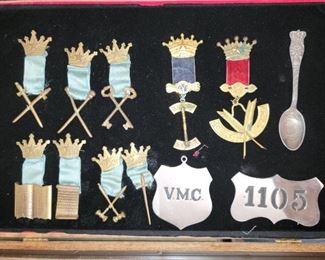 Large Collection of Antique Knights of Pythius Pins and Badges dating from the 1860's to early 1900's