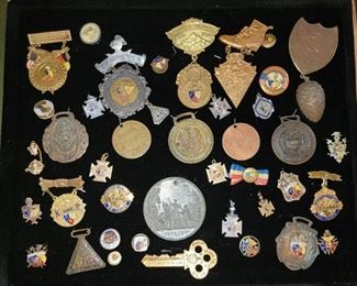 Large Collection of Antique Knights of Pythius Pins and Badges dating from the 1860's to early 1900's