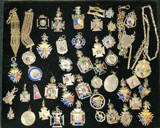 Large Collection of Antique Knights of Pythius Pins and Badges dating from the 1860's to early 1900's