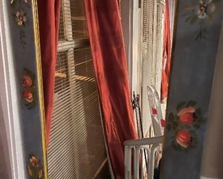 Vintage German hand-painted mirror