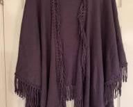 Coldwater Creek plum fringe wrap