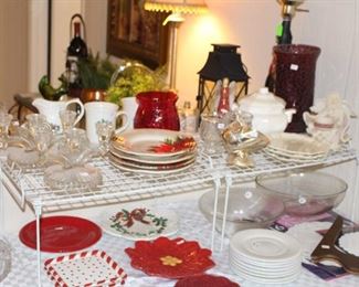 More glassware, china and entertaining pieces.