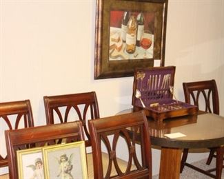 We have six dining chairs in the lower level.