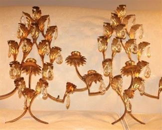 Italian tole gilded sconces.  