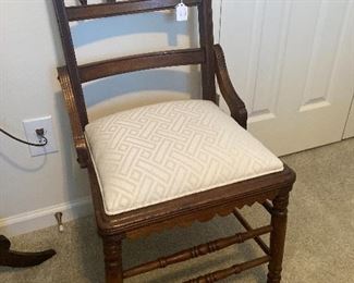 Circa 1870 side chair - upholstered seat replaces caning