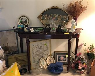 Sofa table and decor 