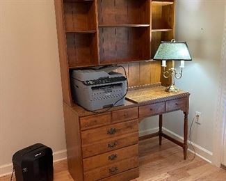 Desk/Desk lamp/paper shredder, Brother printer