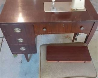 Singer Sewing Machine Table with Stool