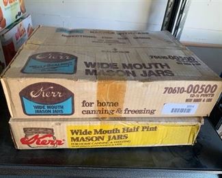 Large Lot of Kerr Wide Mouth Half Pint Mason Jars