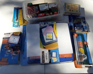 Lot of Assorted Crafting Supplies | Scissors, Adhesives, Ink Stamps, & More