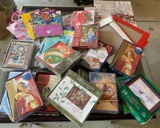 Lot of Assorted Christmas Cards, Gift Boxes, & Gift Bags