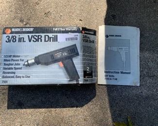 Black & Decker 3/8" VSR Drill | 1/3 HP Motor