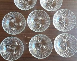 Lot of 8 Pressed Glass Fruit/Dessert Bowls