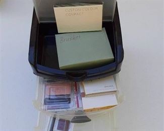 Small Organizer with Makeup | Arbonne Blushes, Brushes, Eye Shadow and Compact