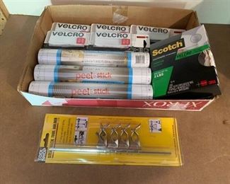 Mounting Material Lot | Clear Vinyl Contact Paper, Velcro, and Tool Hanger