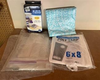 Storage Bag Lot | Large Ziplock, Space Bags, Poly Tarp, and Sam's Grocery Bag