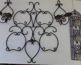 Lot of 4 Metal Tea Light Wall Sconces
