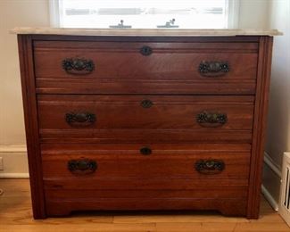 Antique Marble Top Chest of Drawers