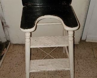 Antique wood steps stool kitchen ladder chair