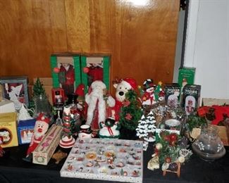 Tables of Christmas items 
