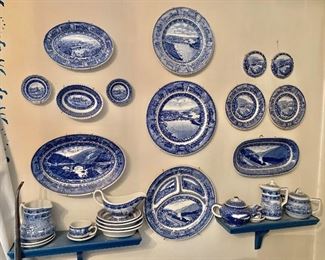 Shenango and Lamberton Railroad china; Flow blue china