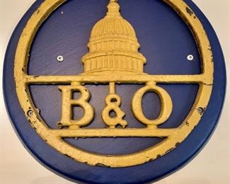 B& O Railroad sign; Railroad, train, locomotive collectibles
