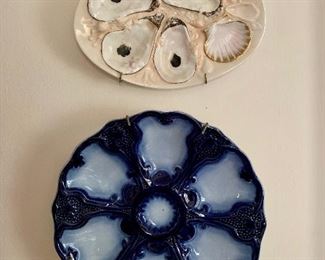 Vintage oyster plates