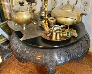 Vintage Chinoiserie, carved stand (2 available)