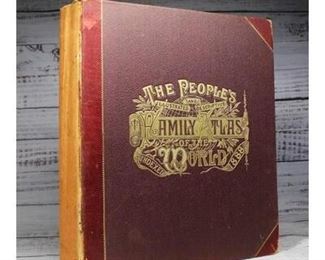 Antique Book The Peoples Illustrated  Descriptive Family Atlas of the World Indexed
