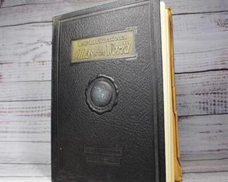 Antique Book New International Atlas of the World with Maps, Letters, Newspaper Clippings More