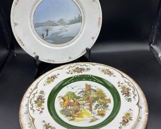 Lot of 3 Vintage Porcelain Decorated Plates Rosenthal Wood Sons Farberware