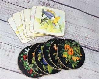 Pair of Vintage Cloverleaf Traditional Coaster Sets