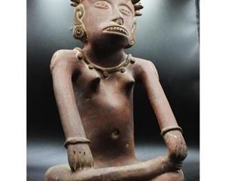 Tribal Primitive Sitting Statue Garden Yard Art