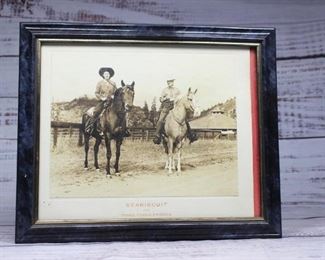 Vintage Black White Photo Seabiscuit  Three Proud Friends Race Horse
