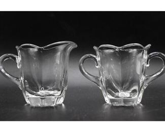 Vintage Clear Fostoria Glass Cream Sugar Set