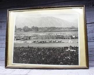 Vintage Framed Dick Whittington Santa Anita Racetrack Photograph