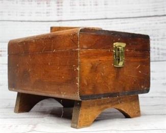 Vintage Wooden Shoe Shine Kit with Brushes, Polishes, Cloths More