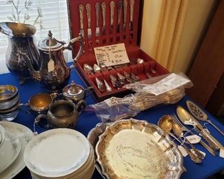 Oneida Silverware and Coffee and Tea Server.
