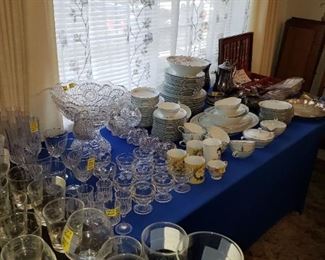 Great Collection - Noritake China, Cut Glass Punch Bowl, Sasaki Stemware.
