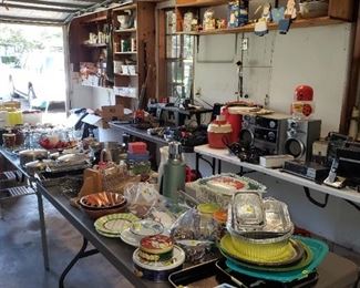 Overall view of items in garage.  