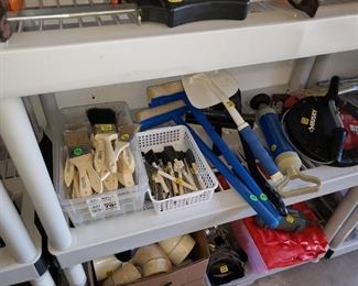 Paint supplies, Plumbing supplies - all neatly sorted!