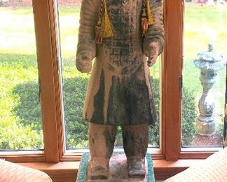 Asian Warrior with Green Ceramic Stand