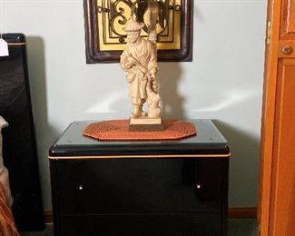 Black Lacquered Bedside Tables